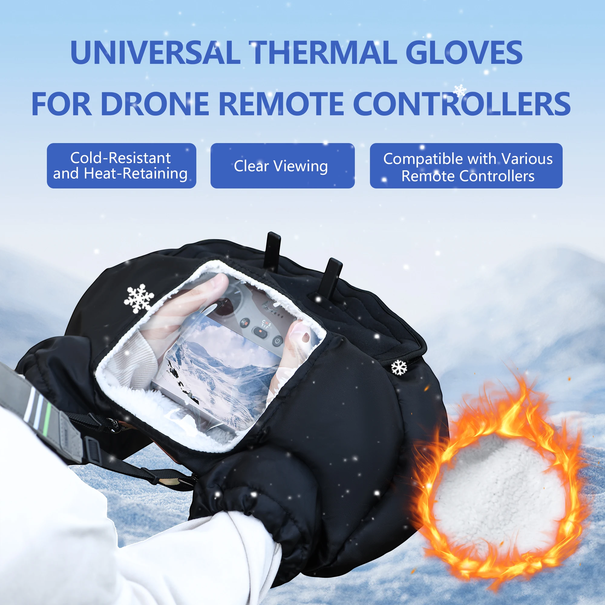 Drone Dji Rc Pro - Luvas Quentes de Inverno para Piloto
